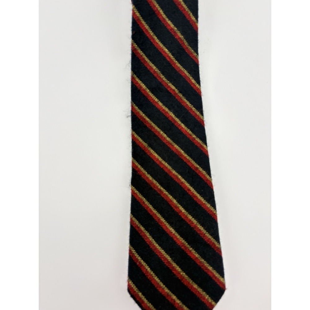 Marino Silk Classic Necktie Navy Red & Yellow Striped Design Necktie - Picture 4 of 8